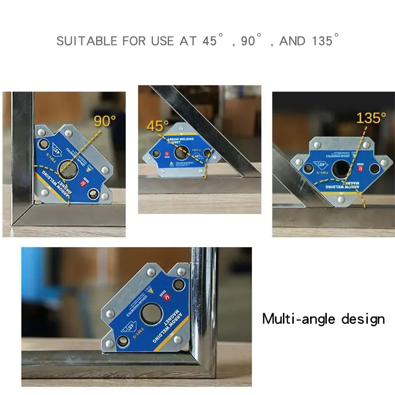 4Pcs 12.5KG Multi‑Angle Magnetic Welding Fixer, 45° 90° 135° Weld Positioner Magnet Tool for Metal Welding Locating Work