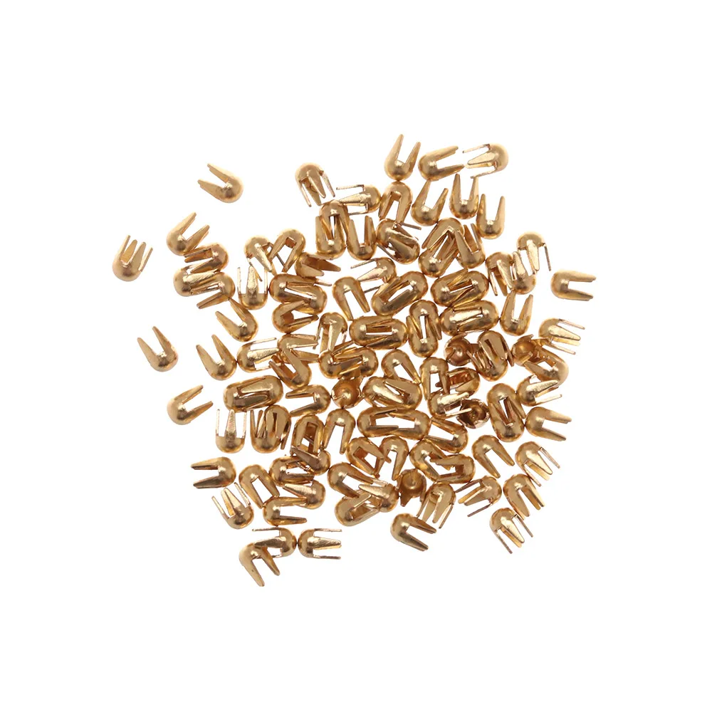 100Pcs Metal Doll Buttons Claw Nail Buckle Round Bead Rivet Super Small Mini Buckles DIY Doll Clothes Bags Decor Doll Accessorie