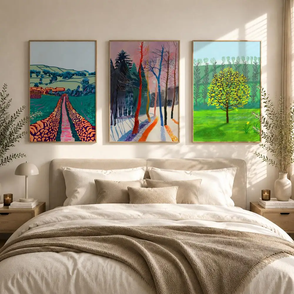 David Hockney Art Prints Poster HD art sticky wall waterproof home living room bedroom bar aesthetic decoration