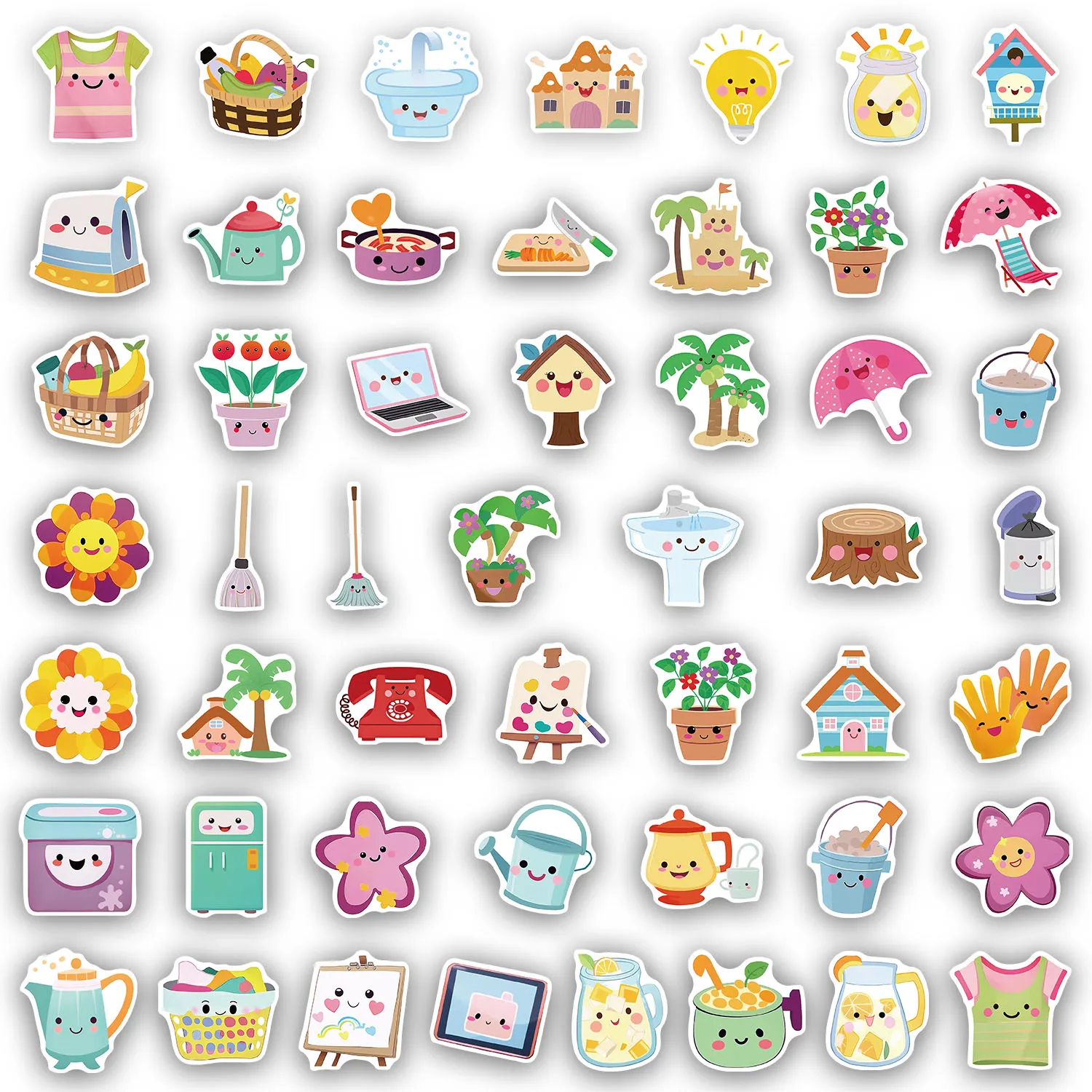 50枚入り ホームファンステッカー DIY スマホケース ノートパソコン 水筒 おもちゃ用ステッカー