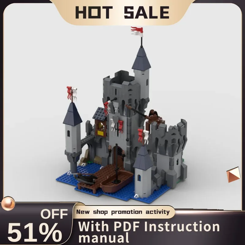 

New 803Pcs Moc European Medieval Street View Falcons Castle Port Model Building Diy Creative Ideas Child Toys Gift Custom Puzzle