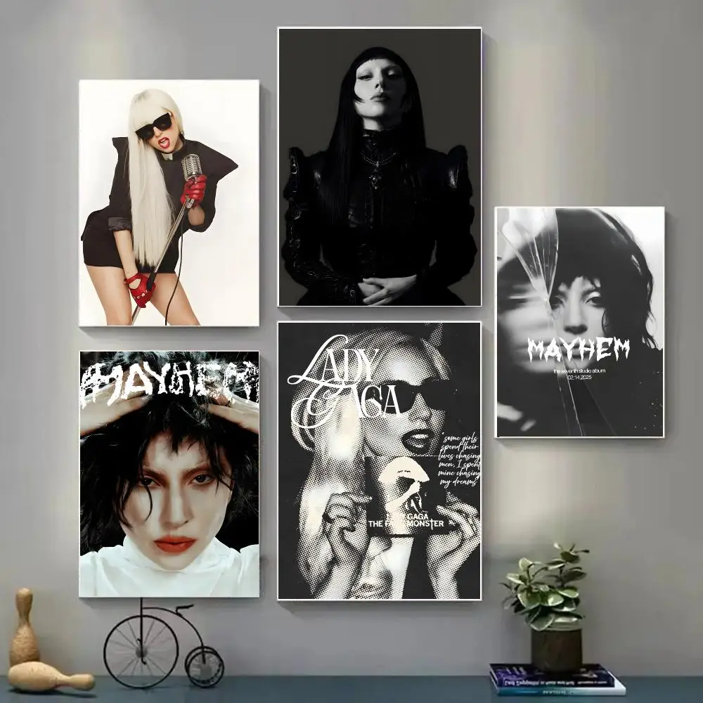Singer L-Lady Gaga Poster Poster Art With Prints Home Bedroom Living Room Decoration Gift