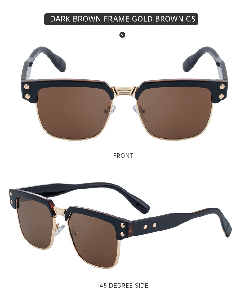 Steampunk Polarisierte Quadratische Sonnenbrille für Herren 2026 Luxusmarke Vintage Punk Metall Outdoor UV400 Sonnenbrillen Klassische Fahrbrillen – Detail 16