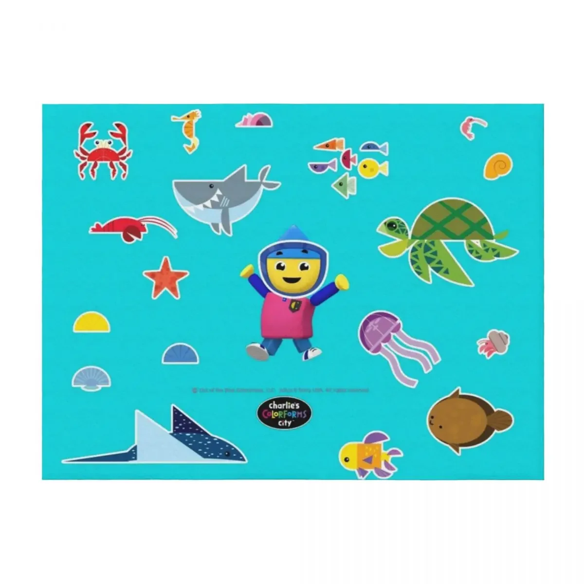 

Charlie Under Water with Sea Creatures Throw Blanket Sofas Fashion Sofas Designers Soft Blankets