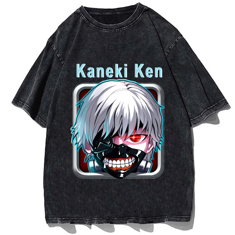 Kaneki Ken Printed Tshirt Anime Tokyo Ghoul Graphic T-shirt Vintage Cotton Loose Oversize T Shirt Tops Summer Men Casual Tees