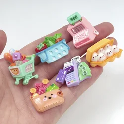 10/100Pcs Resin Shopping Series Flat Back Cabochon Home Decor DIY Scrapbook Crafts Dollhouse Decor handmade Accessories