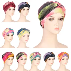 Nowy szalik na głowę dla muzułmanów Turban Warkocze Bonnet Wewnętrzne czapki Femme Musulman Arabska chusta na głowę Turbantes Chemo Cancer Hat Beanies