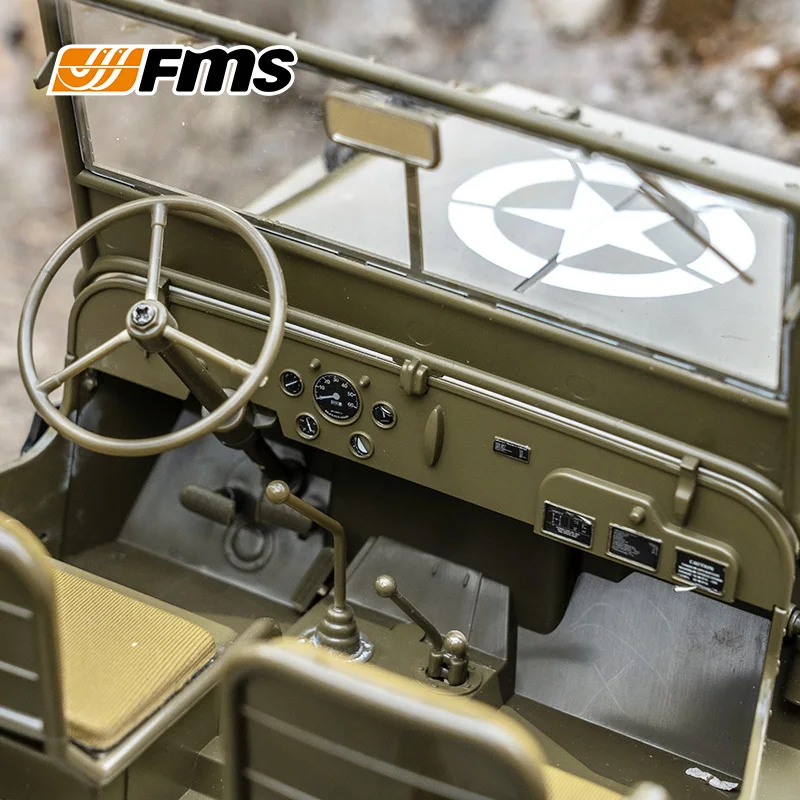 Modèle de voiture FMS échelle 1:12 Willys télécommande électrique tout-terrain RC voiture d'escalade Simulation décoration jouet véhicule à collectionner