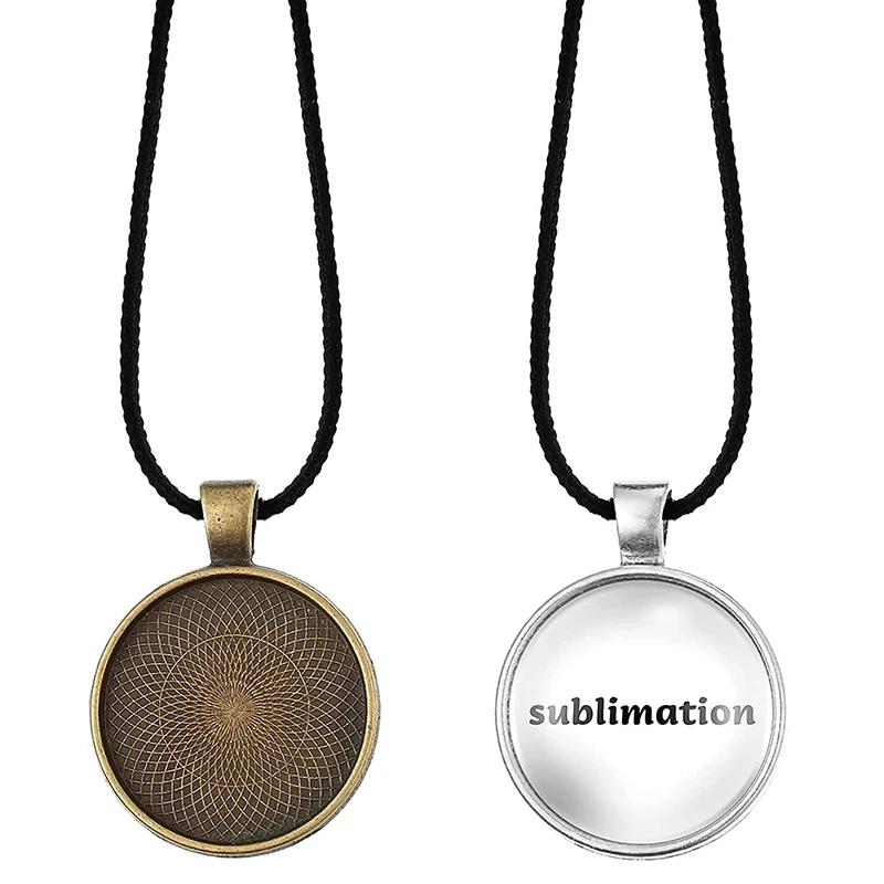 FTGT-72 Pcs Sublimation Pendant Trays Set, 36 Pieces 9 Colors Round Bezel Blanks with 36 Transparent