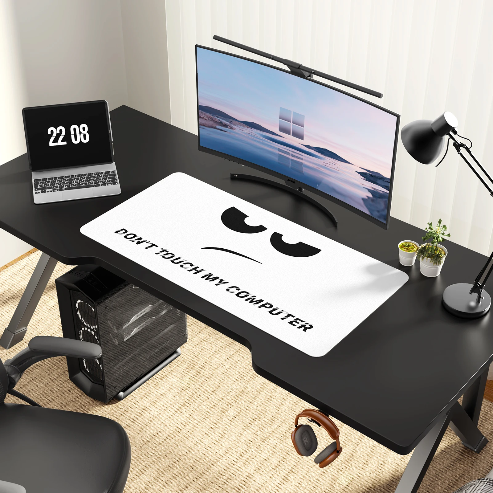 

PU Leather Desk Pad, Cute Desk Matt for Desktop, Waterproof keyboard Mat, Computer Mat Mouse Pad for Office Work/Home