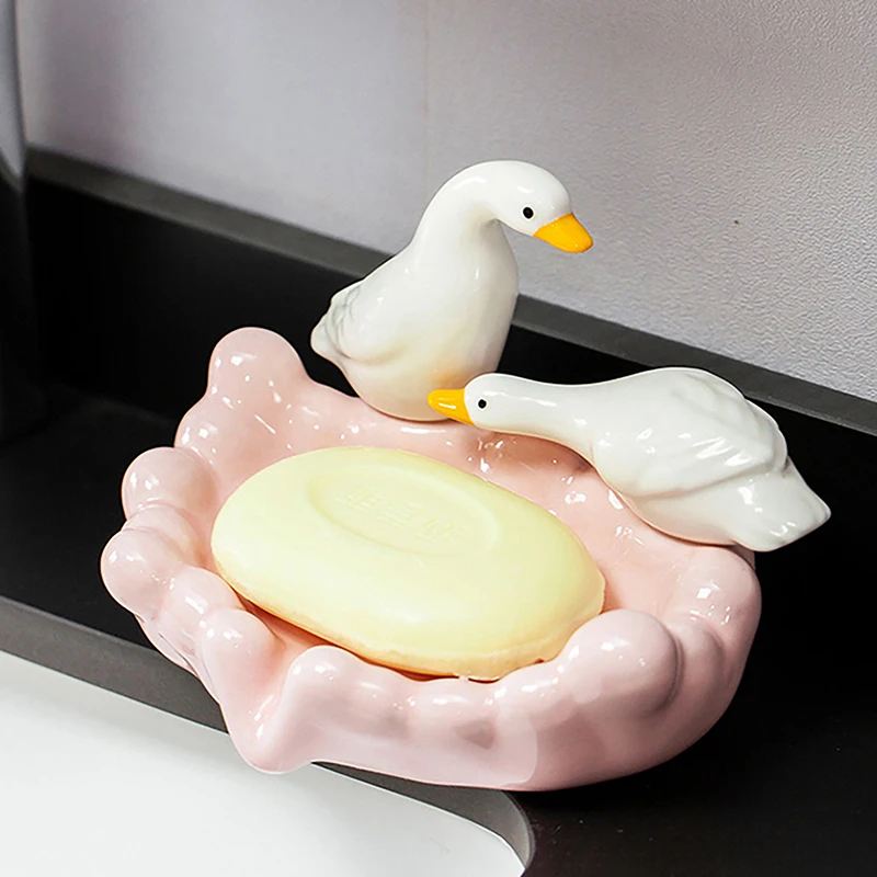 Portable Duck Soap Box Cartoon Soap Dish Drainable Soap Holder Soap Container Soap Dish For Tray Bathroom Accessories