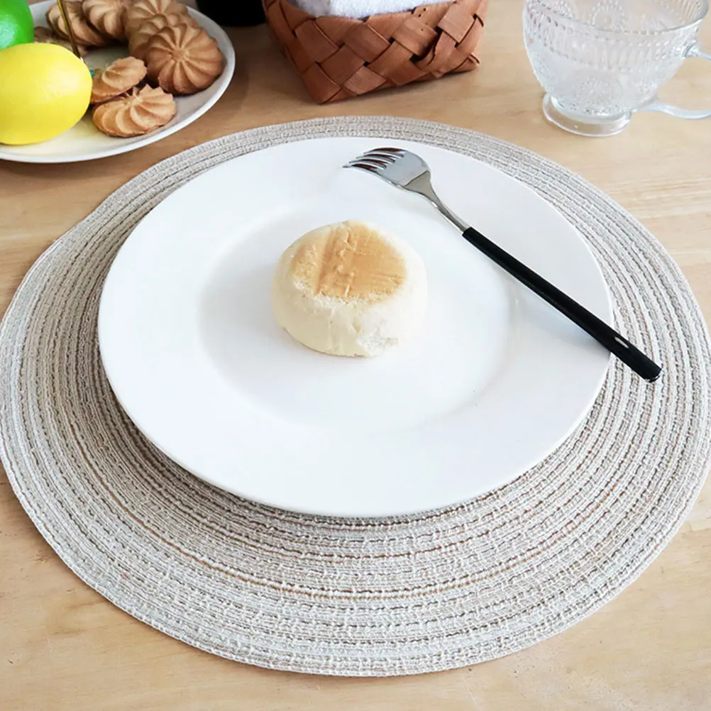 

4Pcs Adorable Round Placemats Set of 8 Heat Resistant Antiskid Cotton Yarn Dining Table Mats Decor Round Placemat