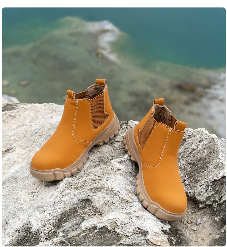 Wasserdichte Lederschuhe für Herren, rutschfeste, unzerstörbare Schutzstiefel, leichte Sicherheitsarbeitsschuhe für Herren, unzerstörbar – Detail 19