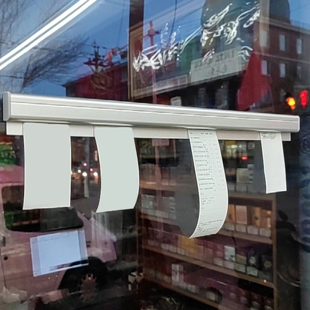 Aluminum Receipt Holder Slide Check Rack Silver Kitchen Order Ticket Holder Restaurant Office Cafe Pub Food Order Rail