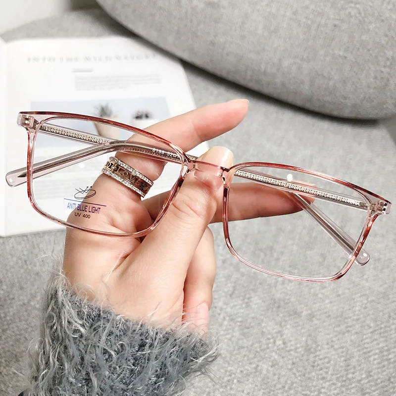 Óculos retrô retangular anti-luz azul, proteção para os olhos, vintage, luz plana, óculos para computador, novo óculos com bloqueio de luz azul