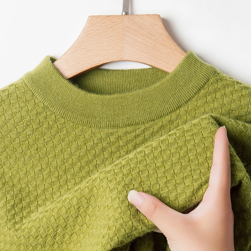 

Men's Autumn Winter Long Sleeves Knitwear Keep Warm Round Neck Jacquard Exquisite Sweater Leisure Versatile Men's Clothing Tops