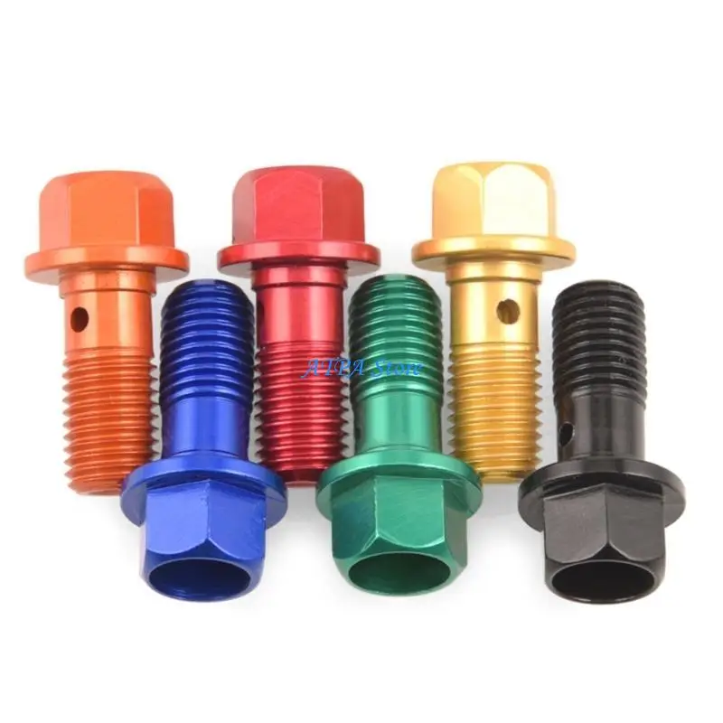 U13C 2PCS M10x1.25 мм тормозные мастерные масляные шланг -шланг винт Bangjo Bolt Мотоциклы Универсальные трубные трубные винты