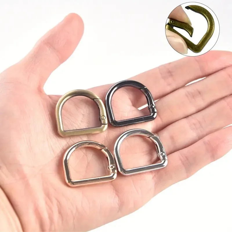 5pcs Zinc Alloy D-Ring Buckle Set for Purse Making - Adjustable Spring Hook Buckle for DIY Handbag Hardware Accessories