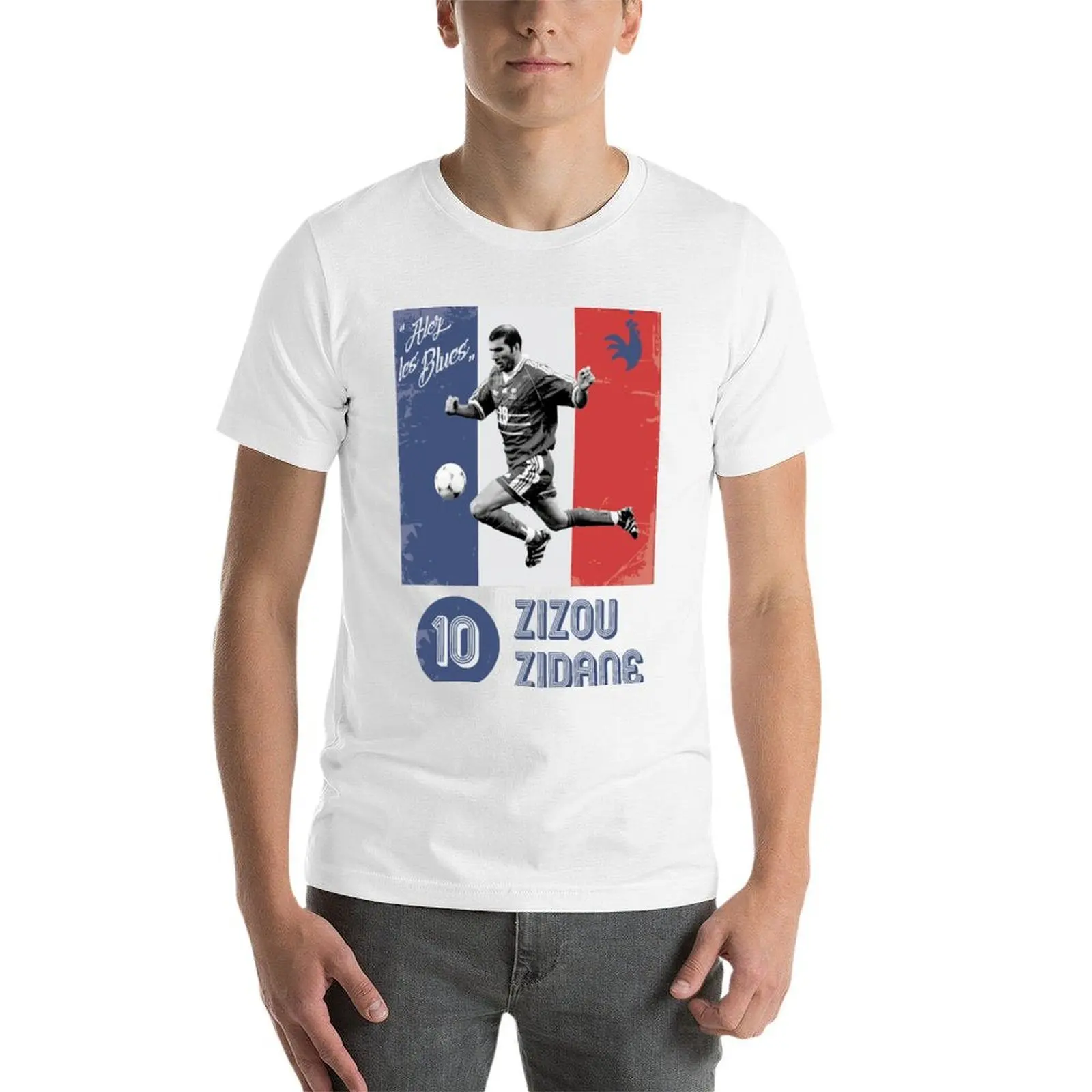 حزمة القطن الجرافيك تي شيرت للرجال عادي رجل zizou قميص أسود زيدان تي شيرتات قطن التي شيرت 100%