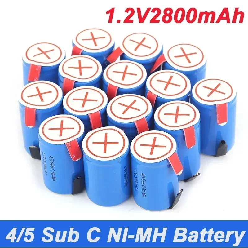 

2024 New High Quality 4/5SC SC Sub C Li Po Lithium Battery 1.2V 2800Mah Rechargeable NiMH Battery with Solder Rod