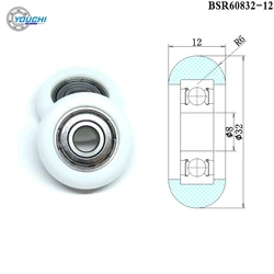 4pcs 8x32x12 Rowing Seat Wheels OD 32mm Rower POM Pulleys BSR60832-12 8*32*12 Rowing Machine Rollers