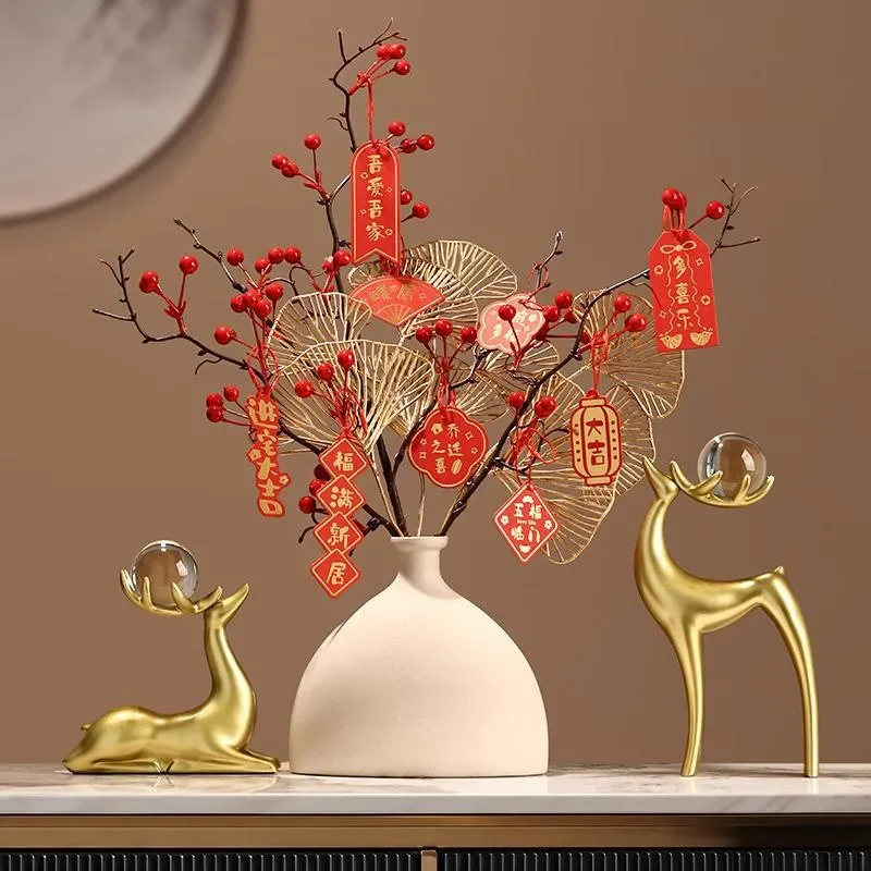 Creative New Chinese Style Fa Cai Fruit Ornament Lucky Home Decor for Living Room TV Cabinet Household New Housewarming