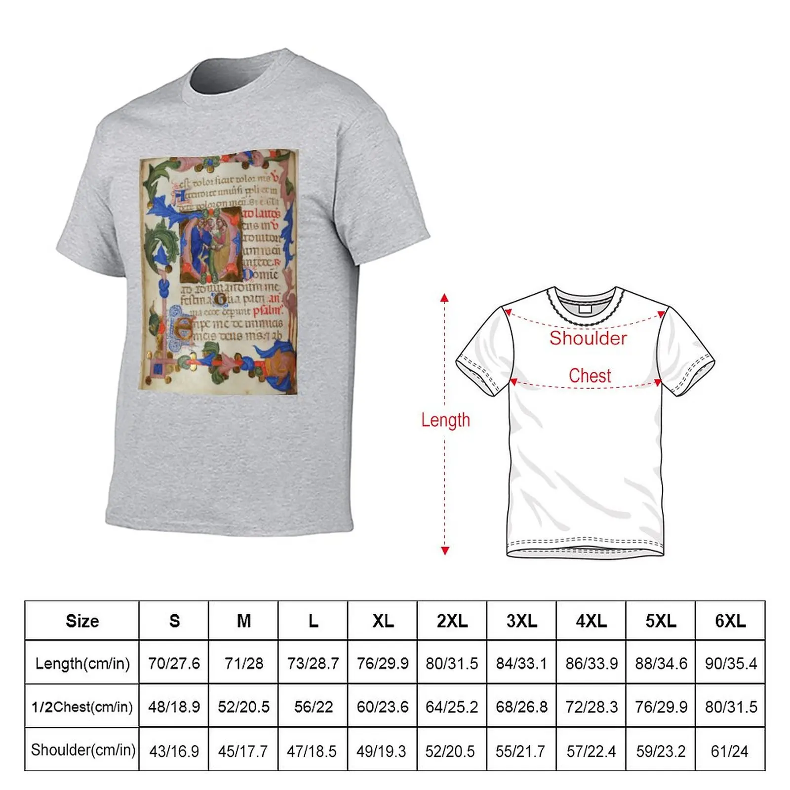 Italian book of hours, circa 1375 T-Shirt hippie clothes anime men t shirts