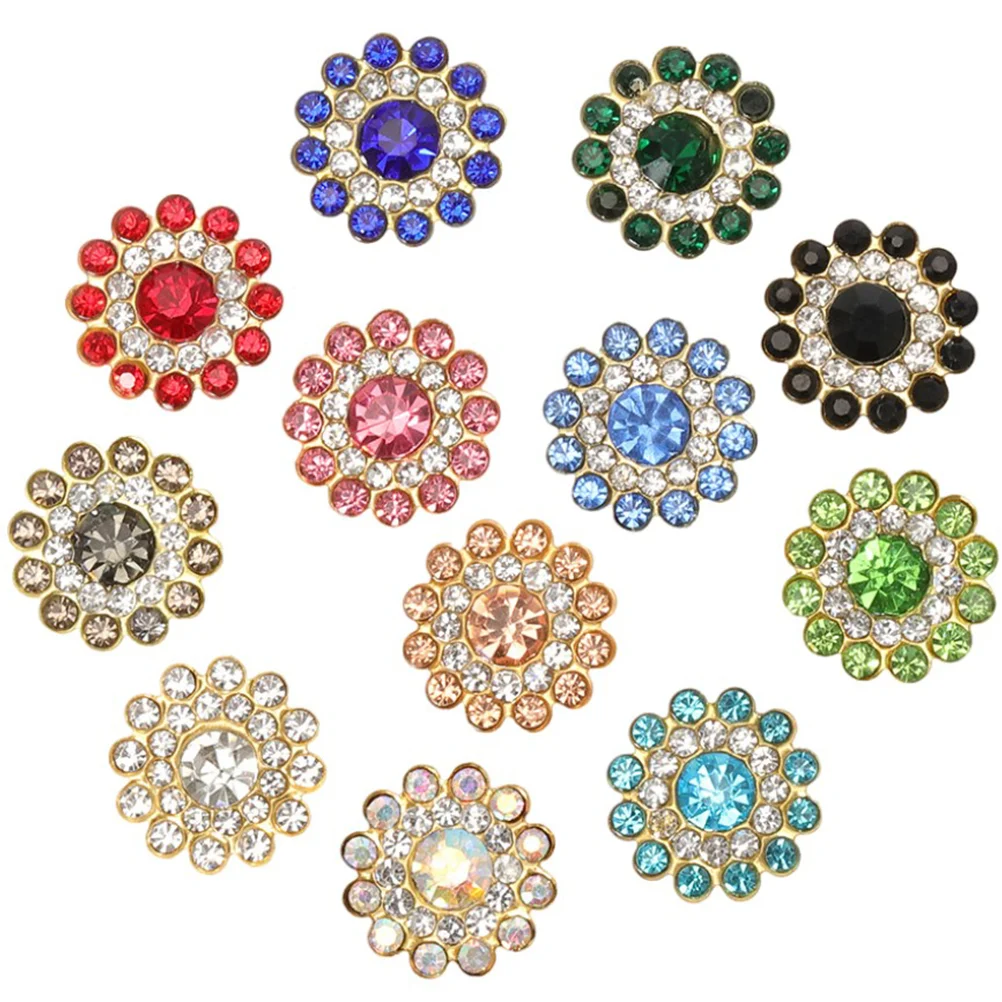 

100 Pcs Apparel 14mm Sun Flower Drill Decorations Flatback Rhinestones for Crafts Crystal