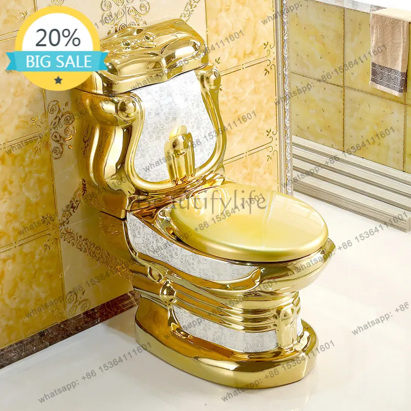 D30 European court golden toilet retro relief split toilet