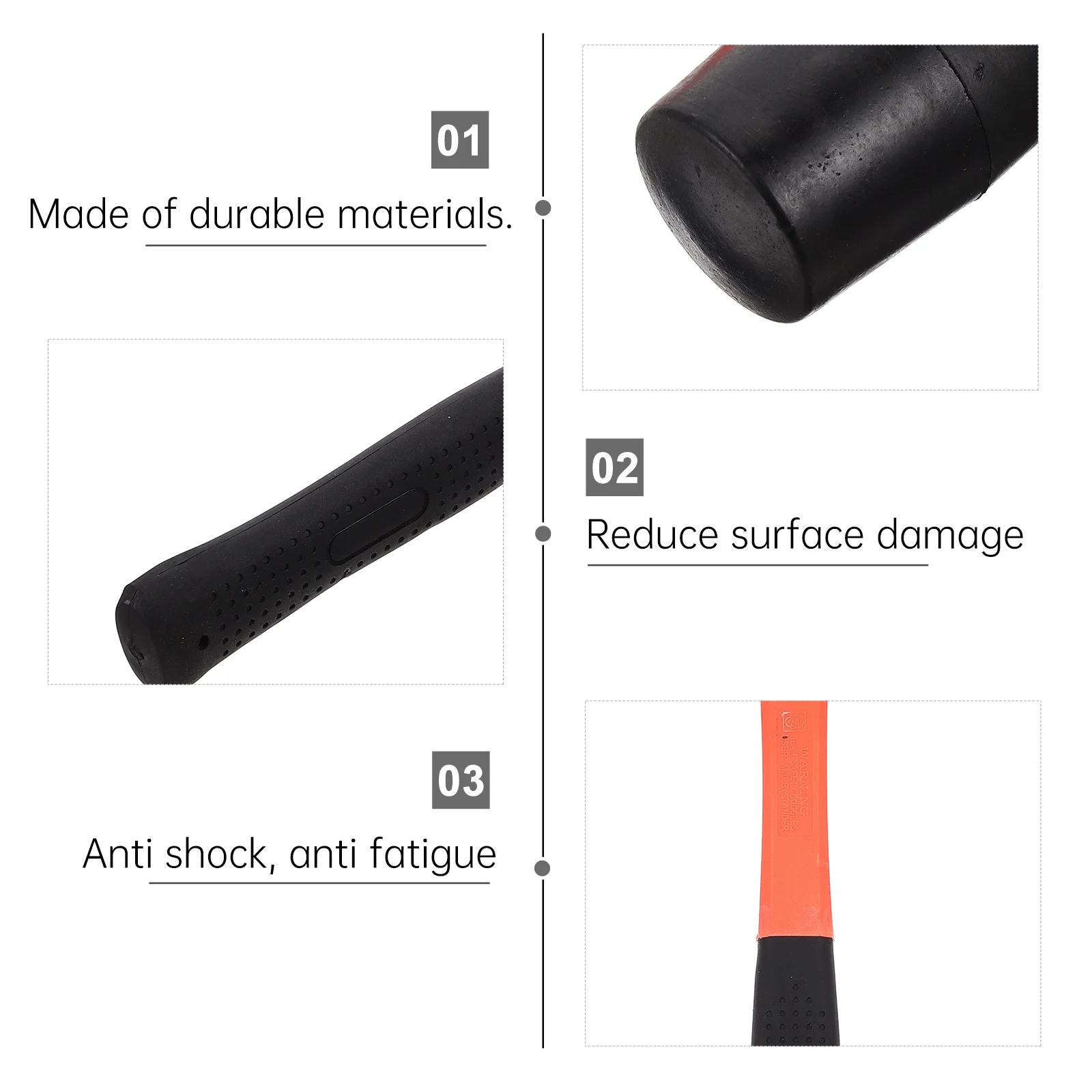

Mallet Fiber Handle Hammer Decorating Tools for Floor Installation Flooring Black