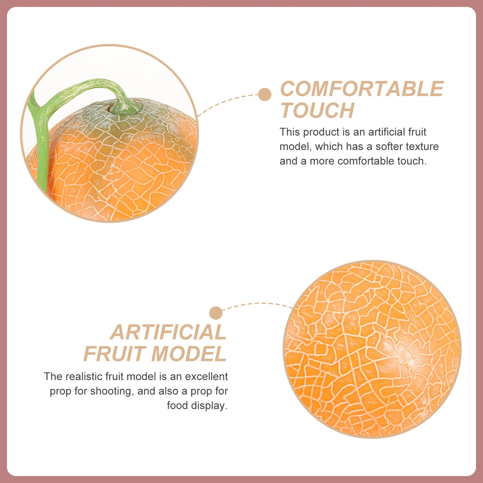 

Simulated Cantaloupe Ornament for Showcase Window Decor Desktop Artificial Fruit Adornment High Simulation Food Prop