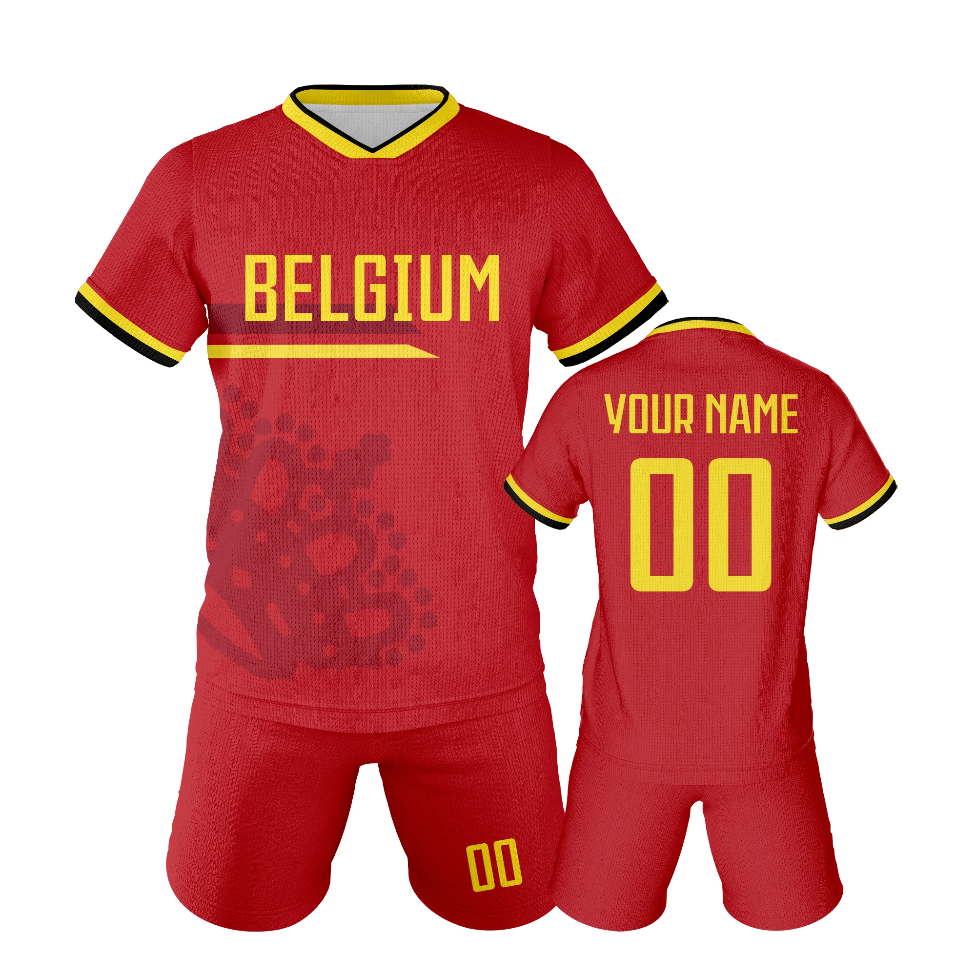 Belgium Customized Football Jersey for Kids Boys Soccer Jersey Set Personalized Summer Football Uniforms Girls Tracksuit 3-14Y