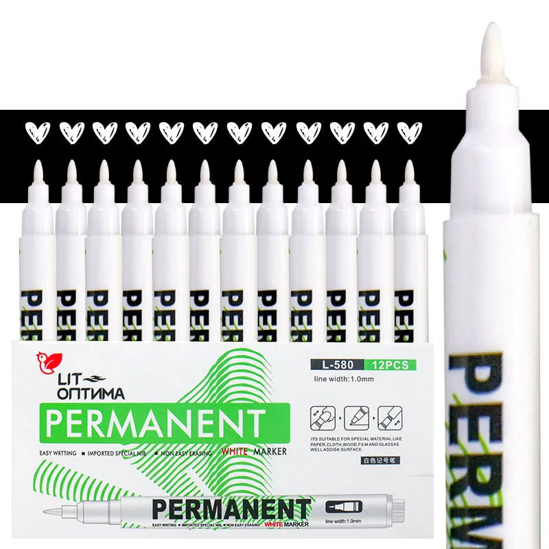 

Recommended item: White marker pen 1mm with added ink, waterproof and non fading drawing marker pen
