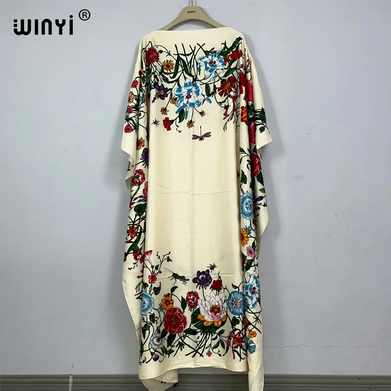

WINYI high quality beach dress Summer Print fashion africa clothing beach outfits for women evening dress party muslim dress