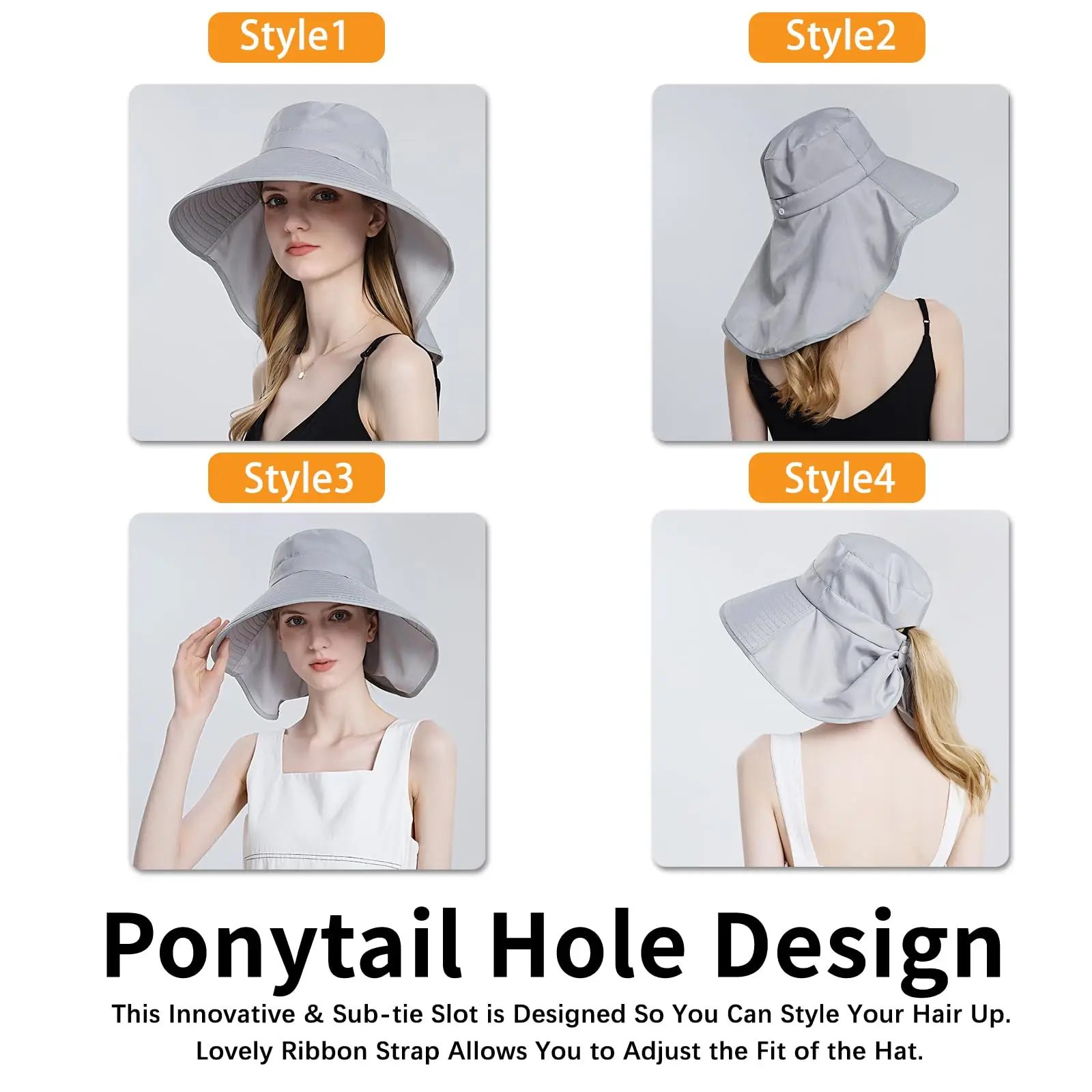 Wide Brim Sun Hat Women Anti-UV Protection Outdoor Hiking Fisherman Cap Fold Summer Beach Hat Neck Protection Sun Visors - view 6