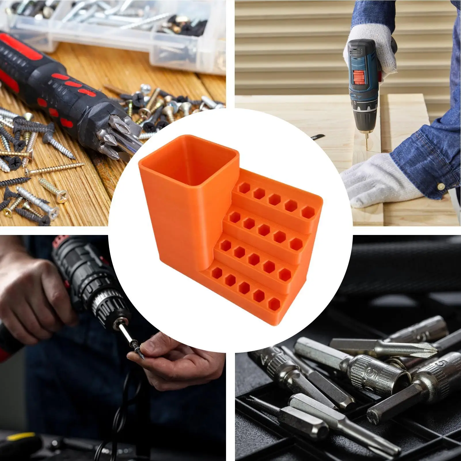 

Hex Screwdriver Bit Organizer Box Hole Board Screw Holder Batch Head Storage Box For Screwdriver Hexagonal Handle Card Holder