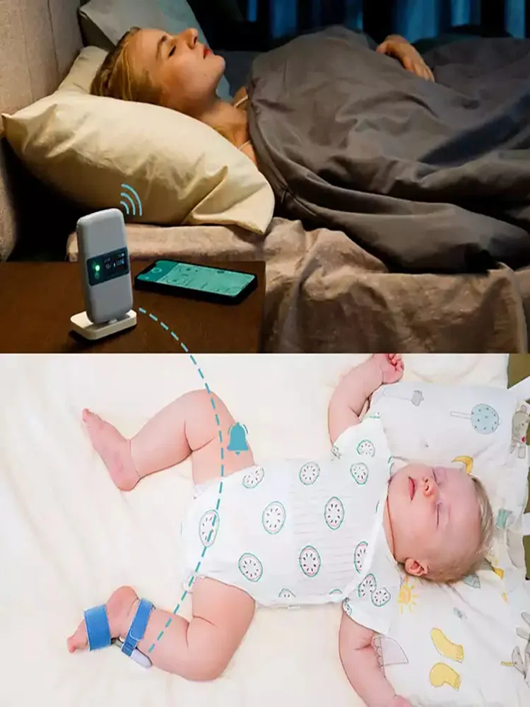 Babmongolia-Oxymètre portable pour bébé, rappel audio intelligent, moniteur d'oxygène sanguin, fréquence cardiaque du sommeil, Spo2, Bluetooth aste, 2 l