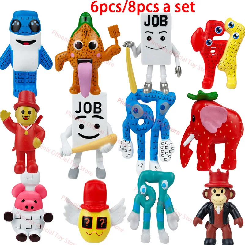 6/8 szt. Figurki Steal A Brainrot Job Sahur W Or L Esok Sekolah Strawberry Elephant Figurki Akcji Meowl Model Lalka Zabawka Prezent dla Dzieci