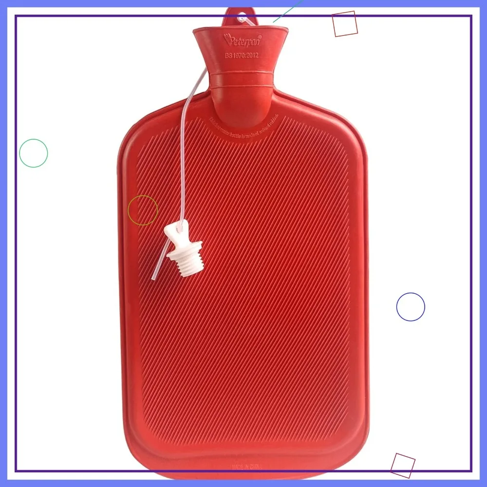 

Большая резиновая грелка с флисовым чехлом, силиконовым ремешком, объемом 3 литра для снятия боли и согревания, красная
