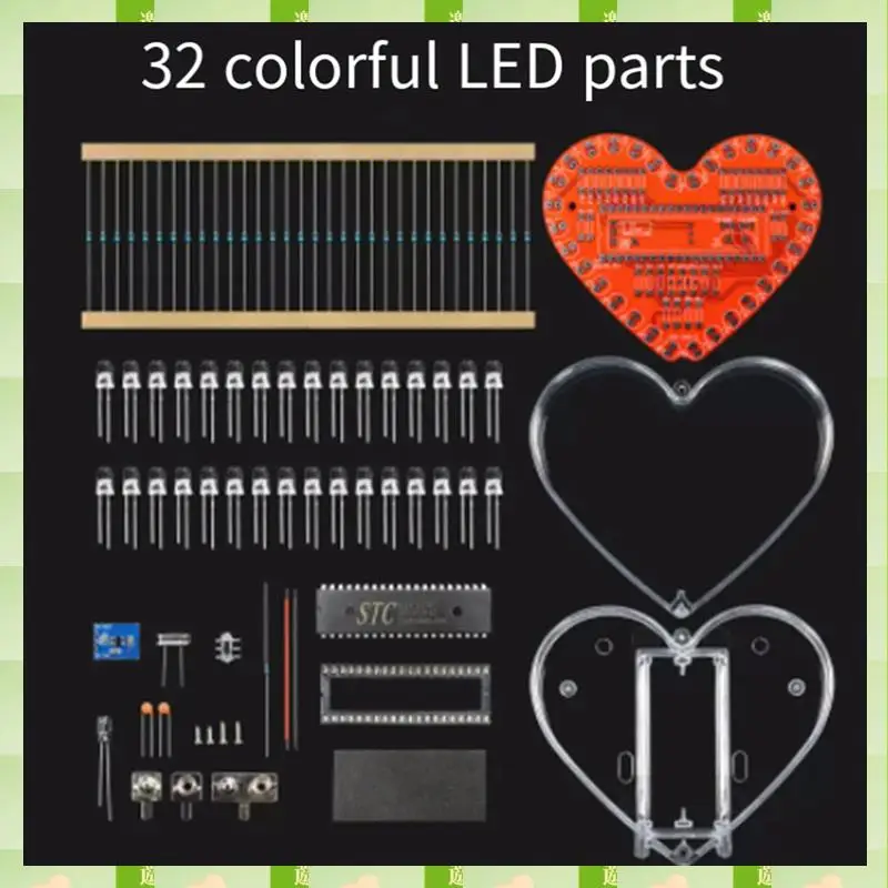 2025 على شكل قلب RGB LED وحدة ضوء وماض لتقوم بها بنفسك عدة إلكترونية مصباح مياه لحام مشروع الممارسة لطلاب المدارس دورا