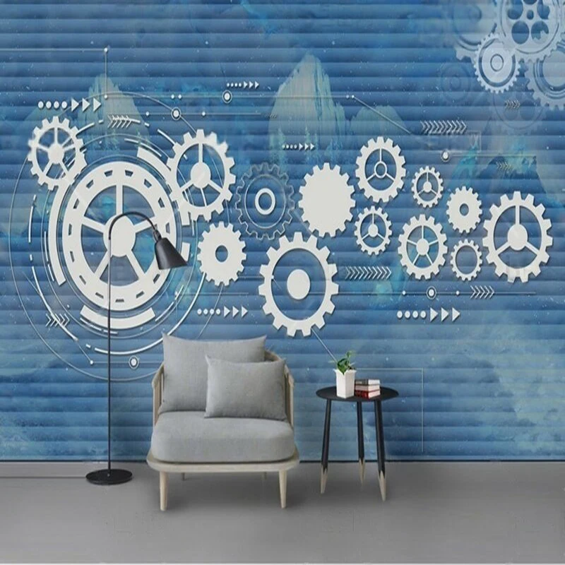 

Simple Nordic gear imitation map living room TV luxurious home decoration bedroom sofa background wall