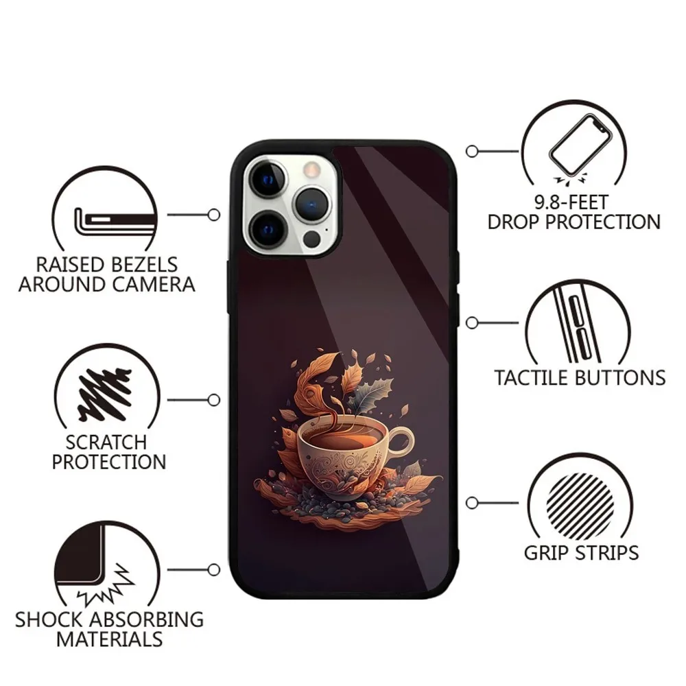Capa de telefone legal café arte para iphone 15,14,13,12,11,plus,pro,max mini magsafe carregamento magnético sem fio