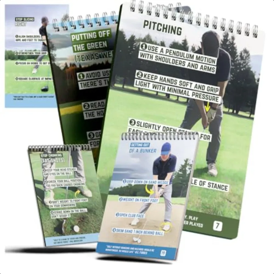 

Golf Reference Guide Pocketbook Golf Cheat Sheets with 175+ ential Tips 36 Different Shots Golf Training Aid Helpful Golf Swing