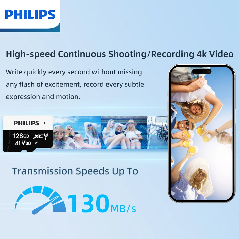 Philips TF Memory Card 8GB-512GB Smooth Recording Reliable File Storage Universal Card for Camera Phone Computer Monitor