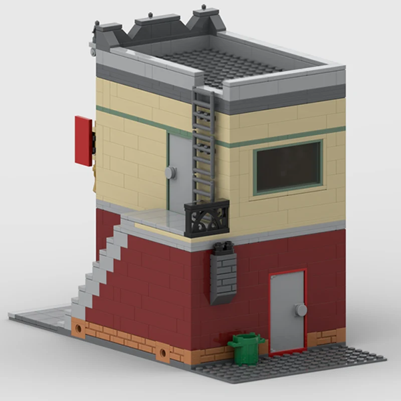 Modelo City Street View, ladrillos de construcción MOC, Pizzeria, restaurante, tecnología Modular, regalos de vacaciones para niños, juguetes para montar, traje