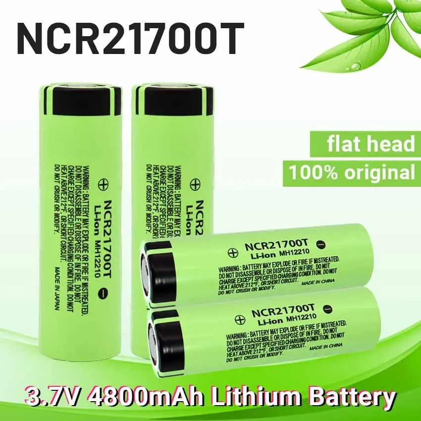 

21700 NCR21700T Lithium Rechargeable Battery 4800mAh 3.7 V 40A High-discharge Battery High-drain Li-ion Battery