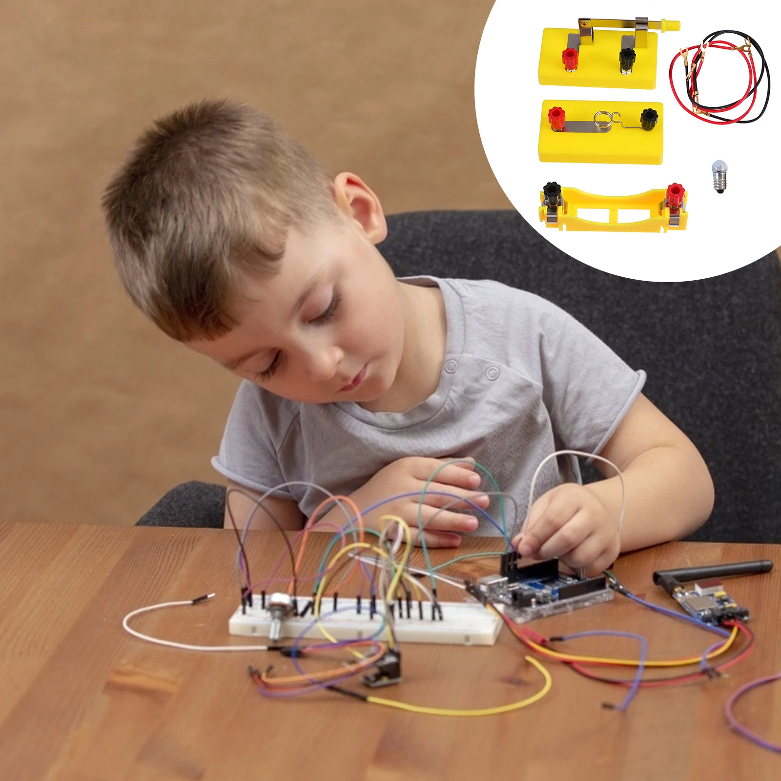 

Circuit Experiment Box Простой комплект Электронное обучение студентов Желтая серия и параллельно