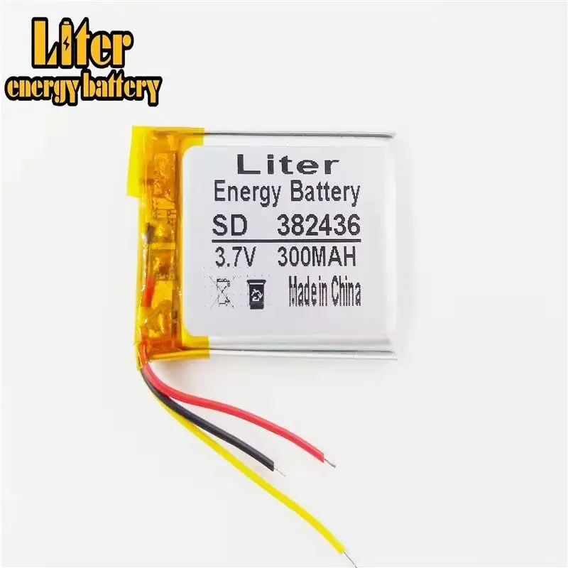 3 Line 382436 3.7V 300MAH PLIB ( Polymer Lithium Ion Battery ) Li-ion for Tablet PC, GPS, MP3, MP4, Cell Phone, Speaker