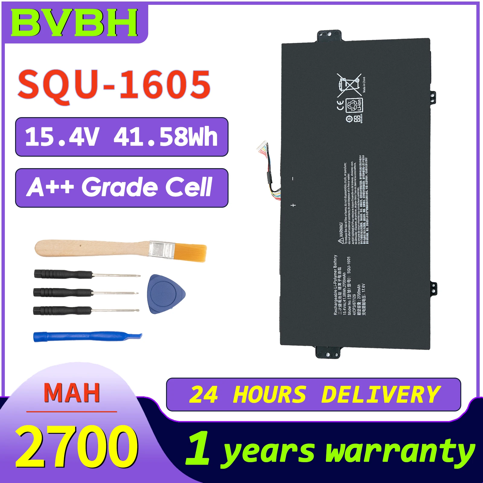 

BVbh SQU-1605 41CP3/67/129 Laptop Battery Replacement for Acer Spin S7-371/SF713-51 Spin 7 SP714-51 41CP3/67/129 2700mah
