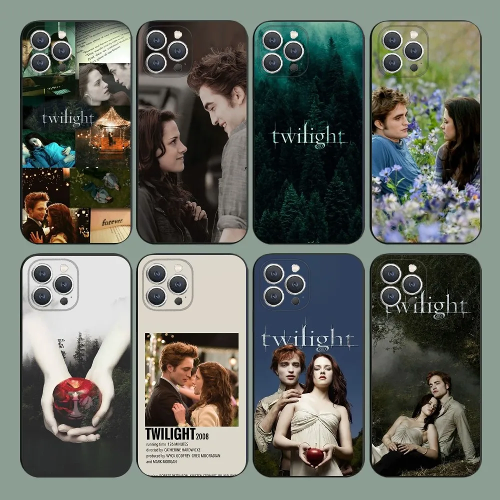 Team Edward Jacob T-Twilight Phone Case For iPhone 15,14,13,12,11,Plus,Pro Max,XS,X,XR,SE,Mini,8,7 Soft Silicone Black Cover
